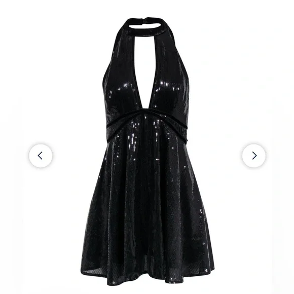 Free People Black Sparkle Backless Dress - Picture 5 of 7